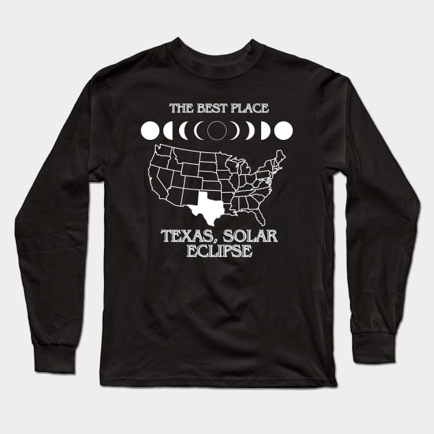 solar eclipse united states texas date and time- Complete solar eclipse souvenir Long Sleeve T-Shirt by riverabryan129